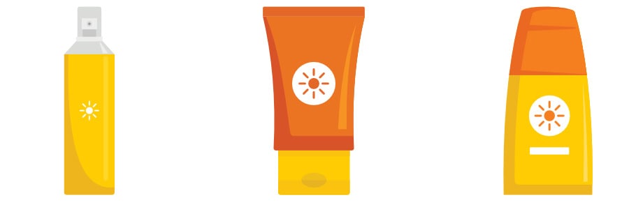 Set of sunscreen products essential for staying active and protecting your skin during fitness-focused travel.
